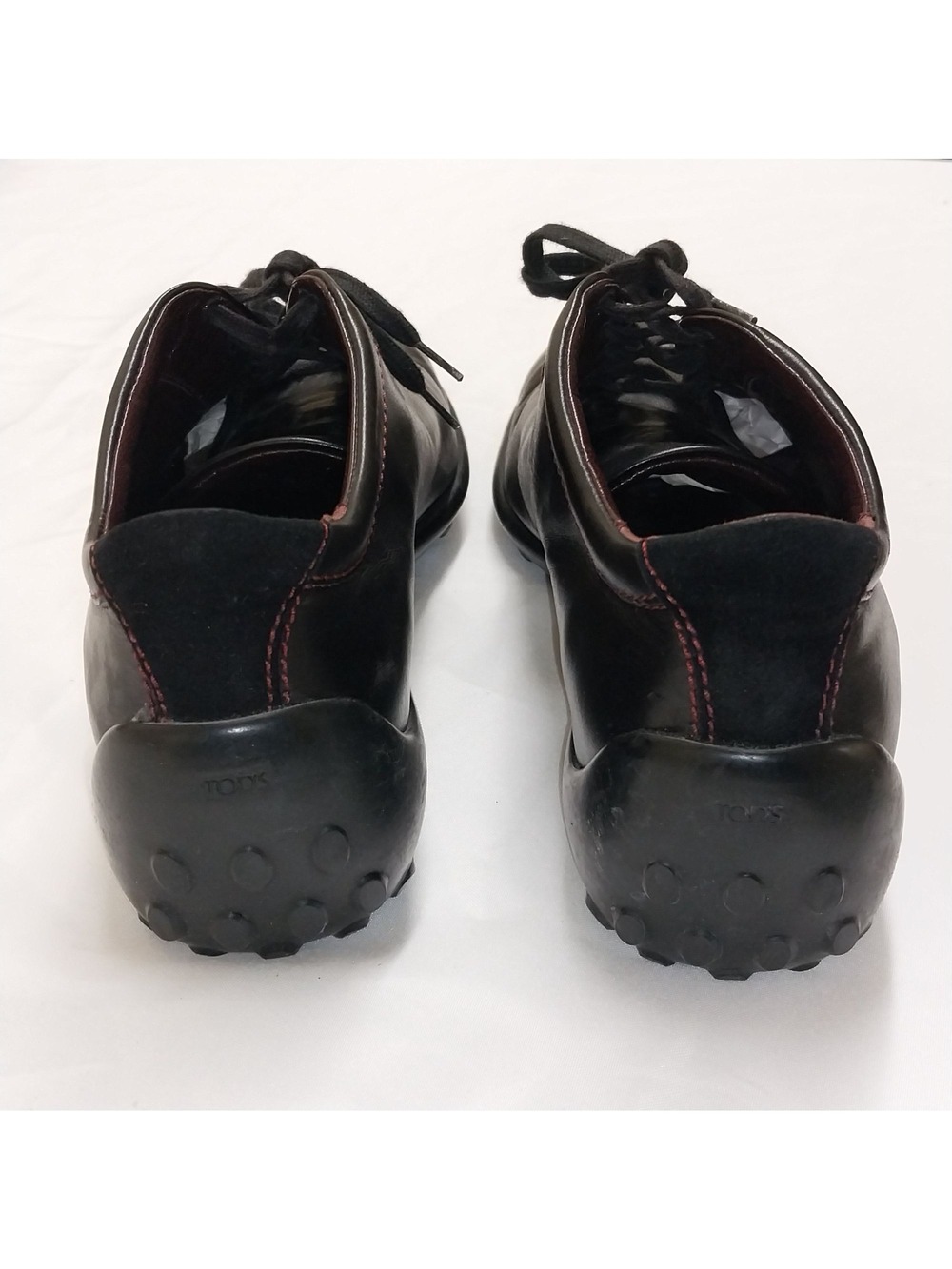 Tod's Women's Size 7.5 Black Leather Lace-Up Shoes